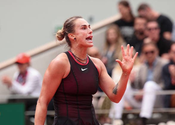 Aryna Sabalenka reacts upset,anger,disappointed,disappointment,emotion, Women s Singles, Women s Singles Tennis French Open 2026 Roland Garros Paris France 3 June 2026 Copyright: xJuergenxHasenkopfx