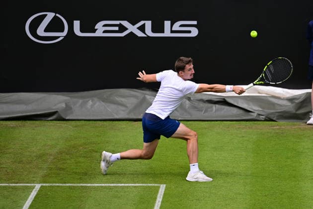 Tennis Lexus Birmingham Open Ugo Blanchett of France returns during the Lexus Birmingham Open WTA125 ATP, Tennis Herren Challenger tennis at Edgbaston Priory Club, Birmingham, UK on 3 June 2026. Birmingham Edgbaston Priory Club West Midlands UK Editorial use only , Copyright: xDennisxGoodwinx PSI-24320-0063