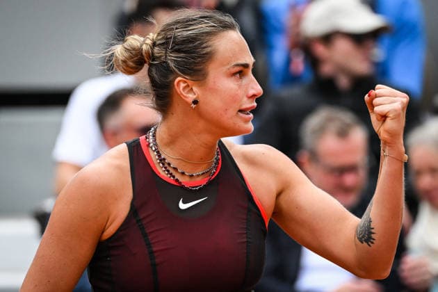 June 3, 2026, Paris, France, France: Aryna SABALENKA of Belarus celebrates his point during the eleventh day of the Roland-Garros 2026, French Open 2026, Grand Slam tennis tournament at Roland-Garros Stadium on June 03, 2026 in Paris, France. Paris France - ZUMAm308 20260603_zsp_m308_017 Copyright: xMatthieuxMirvillex