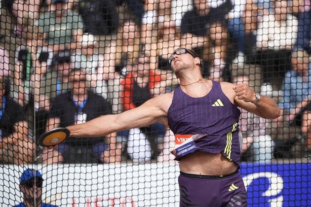 Kristjan Äaeh of Slovenia Men Discus Throw during the World Athletics Continental Tour Paavo Nurmi Games at the Turku Sports Park stadium in Turku, Finland June 3. 2026.  Copyright: xKallexParkkinenx NP24kp0443
