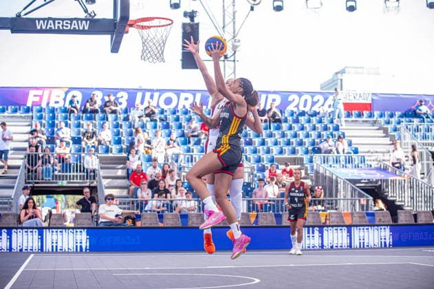 Warszawa 03.06.2026. 3x3 Basketball World Cup Day 3 in Warsaw, Poland. Germany - Latvia match --- Mistrzostwa Swiata w koszykowce 3x3 Dzien 3 w Warszawie. Mecz Niemcy - Lotwa Persons Shown : Ama Degbeon Fot. Kai Taller Arena Akcji NEWSPIX.PL --- newspix.pl 