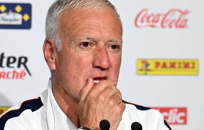 CP DES BLEUS A NANTES PHOTOPQR OUEST FRANCE Jerome Fouquet ; NANTES ; 03 06 2026 ; Football. Point presse de Didier Deschamps, sélectionneur de l équipe de France de Football, avant le match contre la Cote d Ivoire à Nantes. Photo: Jérôme Fouquet Ouest-France Nantes, France, june 3rd 2026 Frane coahc Didier Deschamps press conference, PK, Pressekonferenz before the match against Ivory Coast NANTES France  Copyright: xPHOTOPQR OUESTxFRANCE MAXPPPxJeromexFouquetx 20260603OFR1517 20260603OFR1517