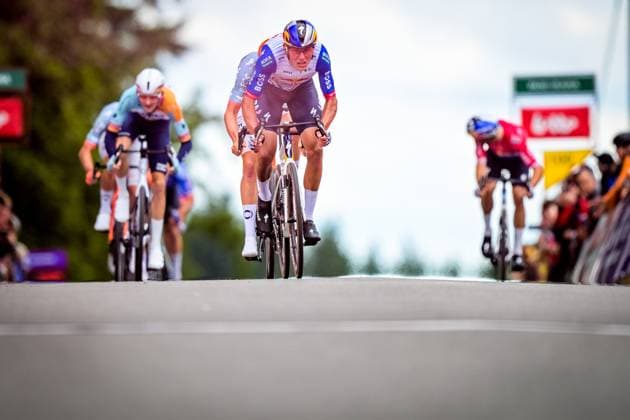 Latvian Krists Neilands of NSN Cycling Team sprints to the finish of the third stage of the Tour De Wallonie cycling race, from Habay to Vaux-sur-SÃ»re (176,9 km), on Wednesday 03 June 2026. DAVIDxPINTENS  x175837449x