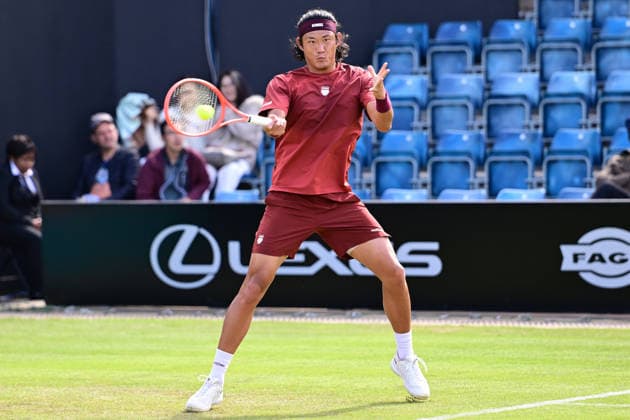 Tennis Lexus Birmingham Open Zhizhen Zhang of China returns during the Lexus Birmingham Open WTA125 ATP, Tennis Herren Challenger tennis at Edgbaston Priory Club, Birmingham, UK on 3 June 2026. Birmingham Edgbaston Priory Club West Midlands UK Editorial use only , Copyright: xDennisxGoodwinx PSI-24320-0110