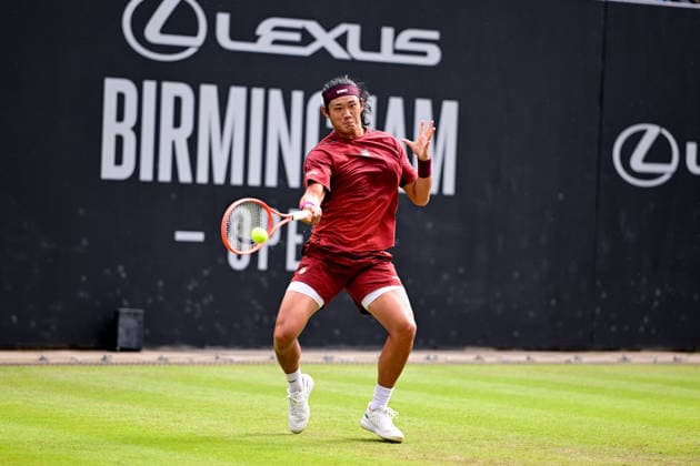 Tennis Lexus Birmingham Open Zhizhen Zhang of China returns during the Lexus Birmingham Open WTA125 ATP, Tennis Herren Challenger tennis at Edgbaston Priory Club, Birmingham, UK on 3 June 2026. Birmingham Edgbaston Priory Club West Midlands UK Editorial use only , Copyright: xDennisxGoodwinx PSI-24320-0109