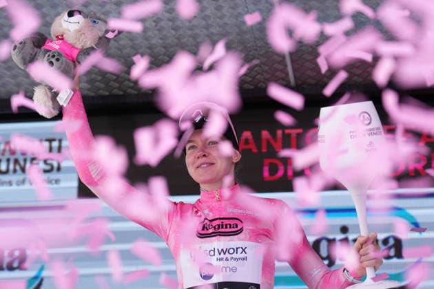 Netherlands™s Anna van der Breggen of Team SD Worx - Protime™s pink jersey during Stage 5 of the Giro d™Italia Women, from Longarone to Santo Stefano di Cadore, Italy, Wednesday, June 3, 2026  Copyright: xDavidexSpada LaPressex