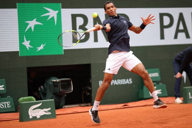 Felix Auger Aliassime, CAN, during quarterfinal of 2026 French Open at Roland Garros, Paris, 03 06 2026