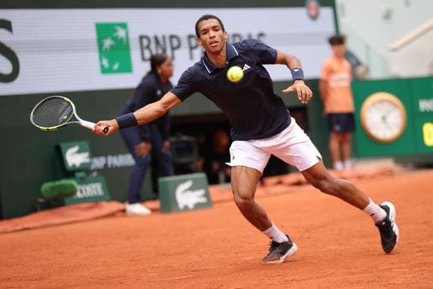 Felix Auger Aliassime, CAN, during quarterfinal of 2026 French Open at Roland Garros, Paris, 03 06 2026