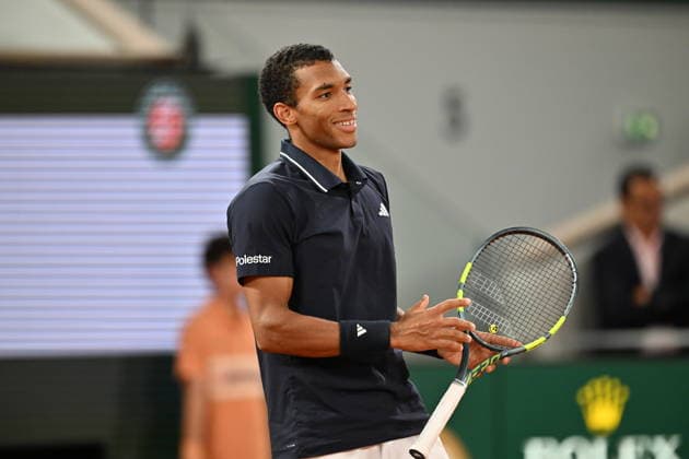 2026 French Open (Roland-Garros) - Day 11 PARIS, FRANCE - JUNE 3: Felix Auger-Aliassime of Canada in action against Flavio Cobolli (not seen) of Italy during Men s Singles quarter-final match on the eleventh day of the French Open at Philippe-Chatrier Court in Paris, France, on June 3, 2026. Mustafa Yalcin Anadolu Paris France. Editorial use only. Please get in touch for any other usage.  Copyright: x2026xAnadoluxMustafaxYalcinx