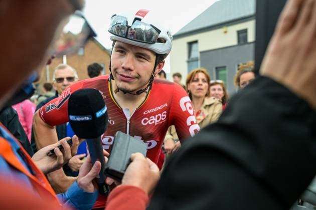Belgian Arnaud De Lie of Lotto-Intermarche pictured after the third stage of the Tour De Wallonie cycling race, from Habay to Vaux-sur-SÃ»re (176,9 km), on Wednesday 03 June 2026. DAVIDxPINTENS  x175841478x