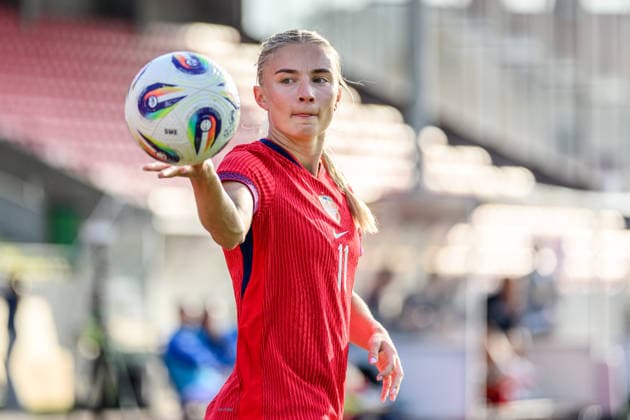 260603 Julie Jorde of Norway during the U23 womenÂs international friendly football match between Sweden and Norway on June 3, 2026 in Kalmar Photo Suvad Mrkonjic BILDBYRAN COP 170 SM0467 fotboll football soccer fotball u23 under 23 sverige sweden norge norway dam bbeng  Copyright: SUVADxMRKONJIC BB260603SM094