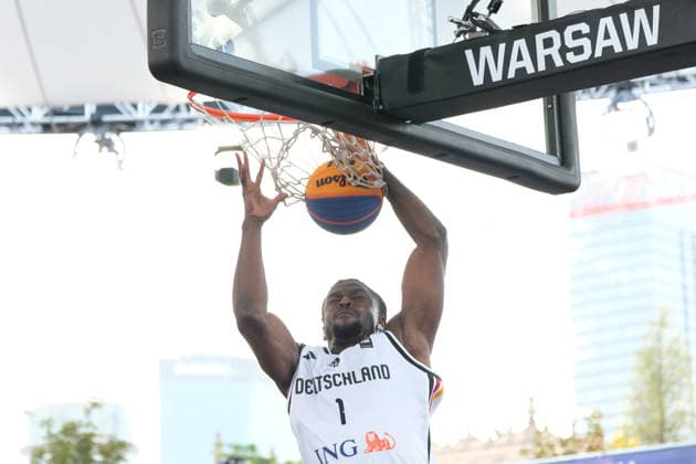 Basketball, FIBA 3x3 WM in Warschau, Männer, Deutschland - China June 3, 2026, Warsaw, Masovian Voivodeship, Poland: Germany s DENZEL AGYEMAN (1) in action during a FIBA 3x3 Basketball World Cup men s Pool C game between Germany and China in Warsaw, Poland. Basketball 2026: FIBA 3x3 World Cup Men s Pool C: Germany 22:12 China  - ZUMAk204 20260603_zip_k204_007 Copyright: xRomanxKozielx