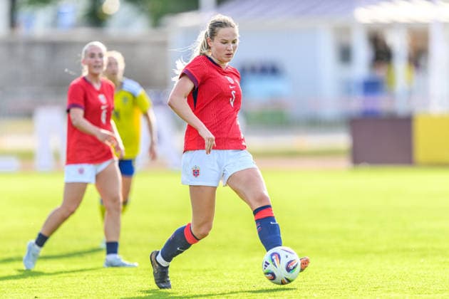 260603 Mina Bergersen of Norway during the U23 womenÂs international friendly football match between Sweden and Norway on June 3, 2026 in Kalmar Photo Suvad Mrkonjic BILDBYRAN COP 170 SM0467 fotboll football soccer fotball u23 under 23 sverige sweden norge norway dam bbeng  Copyright: SUVADxMRKONJIC BB260603SM097