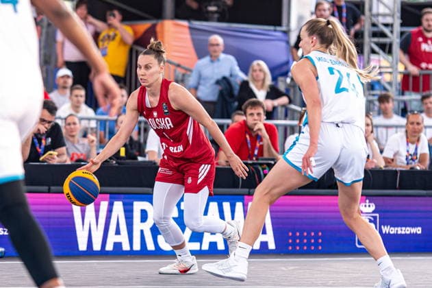 Basketball, FIBA 3x3 WM in Warschau, Frauen, Polen - Aserbaidschan Warszawa 03.06.2026. 3x3 Basketball World Cup Day 3 in Warsaw, Poland. Poland - Azerbaijan match --- Mistrzostwa Swiata w koszykowce 3x3 Dzien 3 w Warszawie. Mecz Polska - Azerbejdzan Persons Shown : Anna Pawlowska Alexandra Mollenhauer Fot. Kai Taller Arena Akcji NEWSPIX.PL --- newspix.pl 