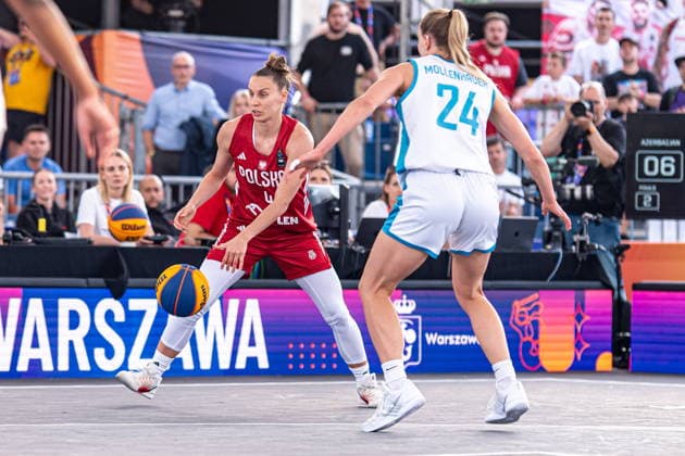 Basketball, FIBA 3x3 WM in Warschau, Frauen, Polen - Aserbaidschan Warszawa 03.06.2026. 3x3 Basketball World Cup Day 3 in Warsaw, Poland. Poland - Azerbaijan match --- Mistrzostwa Swiata w koszykowce 3x3 Dzien 3 w Warszawie. Mecz Polska - Azerbejdzan Persons Shown : Anna Pawlowska Alexandra Mollenhauer Fot. Kai Taller Arena Akcji NEWSPIX.PL --- newspix.pl 