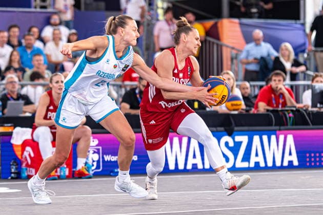 Basketball, FIBA 3x3 WM in Warschau, Frauen, Polen - Aserbaidschan Warszawa 03.06.2026. 3x3 Basketball World Cup Day 3 in Warsaw, Poland. Poland - Azerbaijan match --- Mistrzostwa Swiata w koszykowce 3x3 Dzien 3 w Warszawie. Mecz Polska - Azerbejdzan Persons Shown : Anna Pawlowska Alexandra Mollenhauer Fot. Kai Taller Arena Akcji NEWSPIX.PL --- newspix.pl 