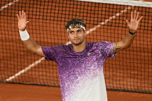 2026 French Open (Roland-Garros) - Day 11 PARIS, FRANCE - JUNE 3: Flavio Cobolli of Italy celebrates after winning the Men s Singles quarter-final match against Felix Auger-Aliassime (not seen) of Canada on the eleventh day of the French Open at Philippe-Chatrier Court in Paris, France, on June 3, 2026. Burak Akbulut Anadolu Paris France. Editorial use only. Please get in touch for any other usage.  Copyright: x2026xAnadoluxBurakxAkbulutx