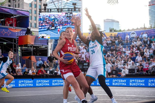 Basketball, FIBA 3x3 WM in Warschau, Frauen, Polen - Aserbaidschan #2 Warszawa 03.06.2026. 3x3 Basketball World Cup Day 3 in Warsaw, Poland. Poland - Azerbaijan match --- Mistrzostwa Swiata w koszykowce 3x3 Dzien 3 w Warszawie. Mecz Polska - Azerbejdzan Persons Shown : Weronika Telenga Fot. Kai Taller Arena Akcji NEWSPIX.PL --- newspix.pl 