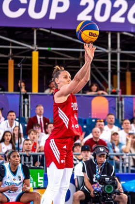 Basketball, FIBA 3x3 WM in Warschau, Frauen, Polen - Aserbaidschan #2 Warszawa 03.06.2026. 3x3 Basketball World Cup Day 3 in Warsaw, Poland. Poland - Azerbaijan match --- Mistrzostwa Swiata w koszykowce 3x3 Dzien 3 w Warszawie. Mecz Polska - Azerbejdzan Persons Shown : Anna Pawlowska Fot. Kai Taller Arena Akcji NEWSPIX.PL --- newspix.pl 