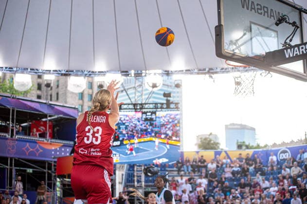 Basketball, FIBA 3x3 WM in Warschau, Frauen, Polen - Aserbaidschan #2 Warszawa 03.06.2026. 3x3 Basketball World Cup Day 3 in Warsaw, Poland. Poland - Azerbaijan match --- Mistrzostwa Swiata w koszykowce 3x3 Dzien 3 w Warszawie. Mecz Polska - Azerbejdzan Persons Shown : Weronika Telenga Fot. Kai Taller Arena Akcji NEWSPIX.PL --- newspix.pl 