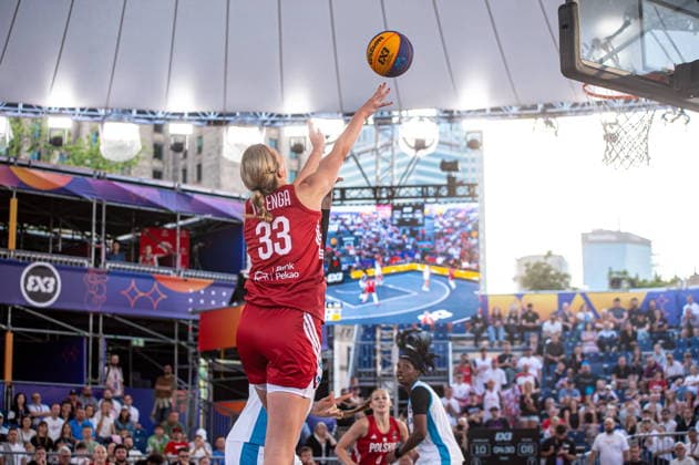 Basketball, FIBA 3x3 WM in Warschau, Frauen, Polen - Aserbaidschan #2 Warszawa 03.06.2026. 3x3 Basketball World Cup Day 3 in Warsaw, Poland. Poland - Azerbaijan match --- Mistrzostwa Swiata w koszykowce 3x3 Dzien 3 w Warszawie. Mecz Polska - Azerbejdzan Persons Shown : Weronika Telenga Fot. Kai Taller Arena Akcji NEWSPIX.PL --- newspix.pl 