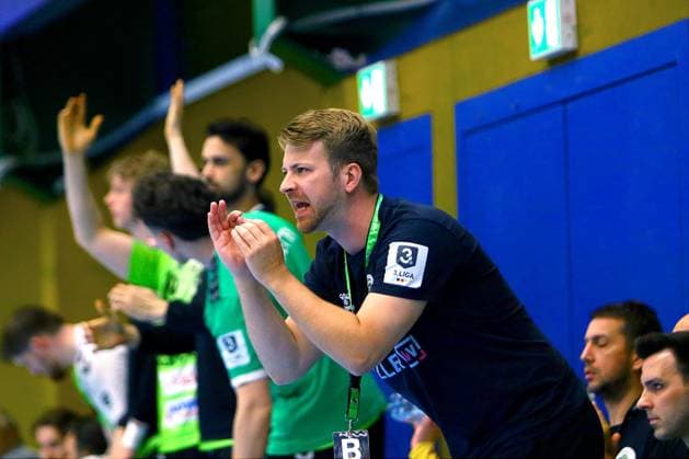 Coach Lennart Lingener Emsdetten handball qualifying match for the 2 league EHV Aue TV Emsdetten on 3 6 2026 EHV Aue TV Emsdetten
