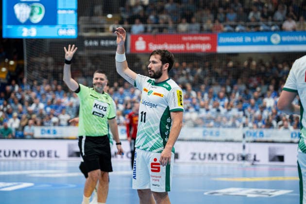 TBV Lemgo Lippe GER vs SC DHfK Leipzig GER , Handball, Daikin Handball Bundesliga, 33 Matchday, 3 6 2026, Season 2025 2026, Lemgo Lukas Binder SC DHfK Leipzig, 11 waiting for the ball Lemgo Phoenix Contact Arena Germany