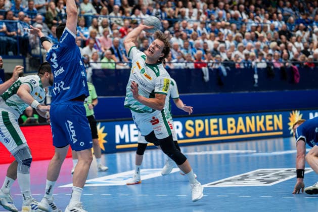 TBV Lemgo Lippe GER vs SC DHfK Leipzig GER , Handball, Daikin Handball Bundesliga, 33 Matchday, 3 6 2026, Season 2025 2026, Lemgo Bler Hrinivsson SC DHfK Leipzig, 44 in goal Lemgo Phoenix Contact Arena Germany