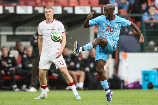 Fußball, Testspiel, DR Kongo - Dänemark #2 Congolese Yoane Wissa pictured in action during a friendly soccer game between the national teams of DR Congo and Denmark, Wednesday 03 June 2026 in Liege, in preparation of the upcoming the 2026 World Cup. BRUNOxFAHY  x175850973x