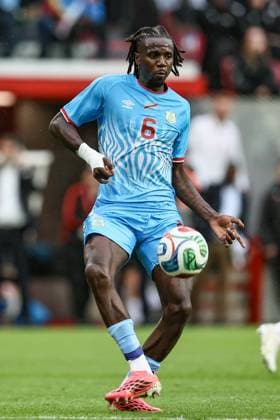 Fußball, Testspiel, DR Kongo - Dänemark #2 Congolese Ngal ayel Mukau pictured in action during a friendly soccer game between the national teams of DR Congo and Denmark, Wednesday 03 June 2026 in Liege, in preparation of the upcoming the 2026 World Cup. BRUNOxFAHY  x175851212x