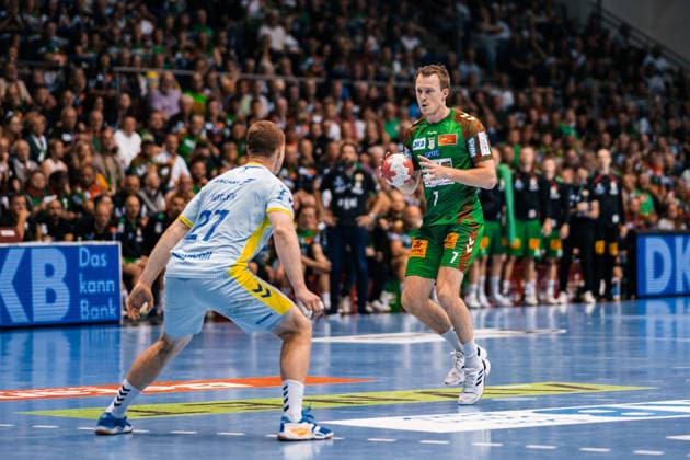 Germany HBL DAIKIN Handball Bundesliga 2025 2026, Matchday 33 SC Magdeburg vs VfL Gummersbach GETEC Arena Magdeburg Felix Claar SC Magdeburg, 7 on the ball Copyright: xTomxLauruschkatx