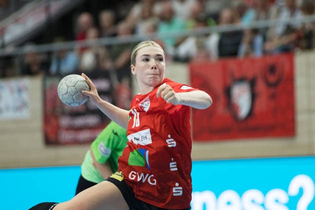 Fabienne Büch Halle, 15 , SV Union Halle Neustadt vs Füchse Berlin, Spreefüxxe, Handball Bundesliga Frauen, Relegation, First leg, Season 2025 26, 03 06 2026 Halle SWH Arena Sachsen Anhalt Germany