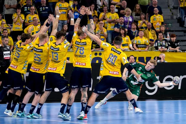 Vilhelm Poulsen Die Recken, 9 fails with the last free throw with the chance to draw, Action, Action, Game scene, 03 06 2026, Mannheim Germany , Handball, Bundesliga, Rhein Neckar Löwen TSV Hannover Burgdorf xozx