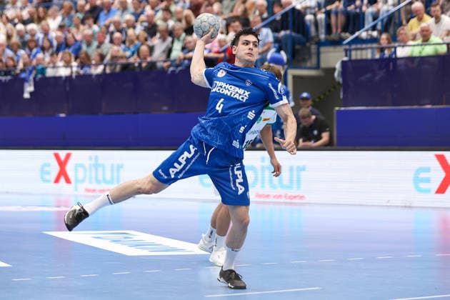 2026 06 03, xkwix, Handball, HBL, TBV Lemgo Lippe SC DHfK Leipzig, PHOENIX CONTACT arena, 33 Matchday, Season 2025 2026 Samuel Zehnder TBV Lemgo Lippe 4 at free throw Photo xKamilxWilkowskixPressefotoKochx North Rhine-Westphalia Germany