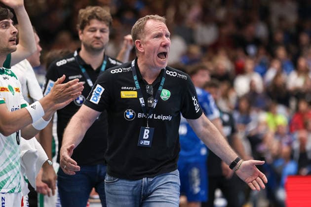 2026 06 03, xkwix, Handball, HBL, TBV Lemgo Lippe SC DHfK Leipzig, PHOENIX CONTACT arena, 33 Matchday, Season 2025 2026 Frank Carstens SC DHfK Leipzig Coach gesticulating and cheering on the sidelines Photo xKamilxWilkowskixPressefotoKochx North Rhine-Westphalia Germany