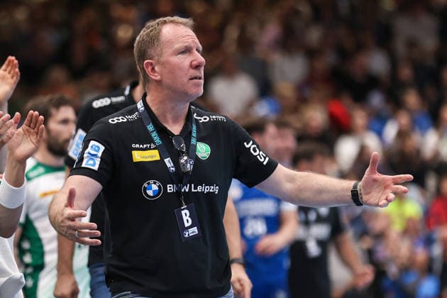 2026 06 03, xkwix, Handball, HBL, TBV Lemgo Lippe SC DHfK Leipzig, PHOENIX CONTACT arena, 33 Matchday, Season 2025 2026 Frank Carstens SC DHfK Leipzig Coach gesticulating and cheering on the sidelines Photo xKamilxWilkowskixPressefotoKochx North Rhine-Westphalia Germany