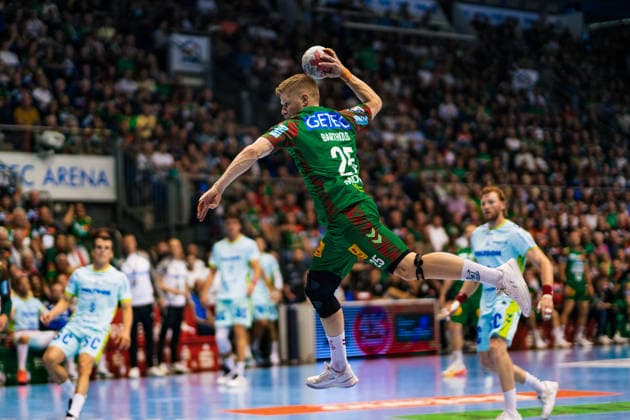 Germany HBL DAIKIN Handball Bundesliga 2025 2026, 33 Matchday SC Magdeburg vs VfL Gummersbach GETEC Arena Magdeburg Sebastian Barthold SC Magdeburg, 25 on the ball Copyright: xTomxLauruschkatx