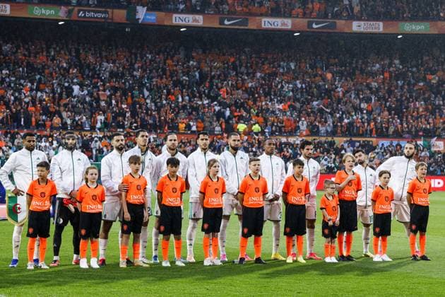 Fußball, Testspiel, Niederlande - Algerien ROTTERDAM - Players of Algeria during the friendly international match, Länderspiel, Nationalmannschaft between the Netherlands and Algeria at Feyenoord stadium De Kuip on June 3, 2026, in Rotterdam, the Netherlands. The Dutch national team, Nationalteam is preparing for the 2026 World Cup. MAURICE VAN STEEN ANP International Friendly, Länderspiel, Nationalmannschaft 2026 xVIxANPxSportx xxANPxIVx 560011795 originalFilename: 560011795.jpg