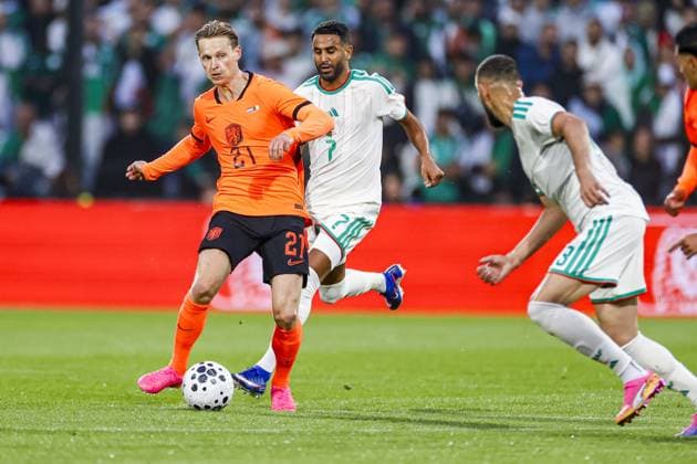 Fußball, Testspiel, Niederlande - Algerien #2 ROTTERDAM , 03-06-2026 , Stadium Feijenoord de Kuip , season 2025 2026 , FIFA International football , friendly match between The Netherlands and Algeria , picture shows Netherlands player Frenkie de Jong Netherlands - Algeria (friendly)  x204133915x Copyright: