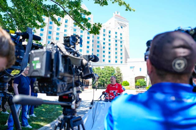 World Cup 2026 Greensboro , USA 20260603 Norway s sports project manager for the 2026 World Cup, Truls Daehli, meets the press outside the players hotel Grandover Resort in Greensboro Photo Fredrik Varfjell NTB Greensboro United States EDITORIAL USE ONLY RESTRICTED USE FOR BETTING COMPANIES  Copyright: xFredrikxVarfjellx xNTBx