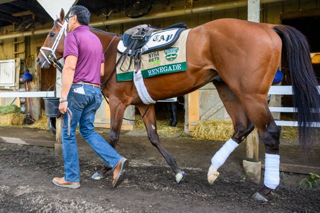 Horse Racing 2026: Belmont Stakes Preparations JUN 3 June 3, 2026, USA: Renegade prepares to workout at Saratoga Racecourse in Saratoga Springs, New York on June 3, 2026. Carlos J. Calo Eclipse Sportswire CSM(Credit Image: Â Carlos J. Calo Cal Media) USA EDITORIAL USE ONLY Copyright: xx ZUMA-20260603_faf_cs17_023.jpg CarlosxJ.xCalox csmphotothree492897
