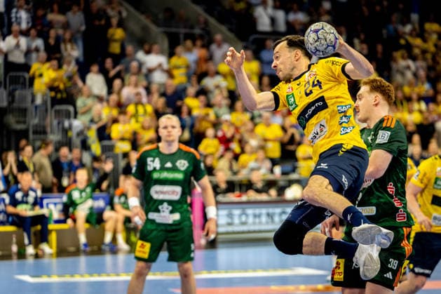 03 06 2026, xdaymx, Handball Daikin HBL, Rhein Neckar Loewen TSV Hannover Burgdorf Goal finish by Patrick Groetzki Rhein Neckar Löwen DFL DFB REGULATIONS PROHIBIT ANY USE OF PHOTOGRAPHS as IMAGE SEQUENCES and or QUASI VIDEO Mannheim
