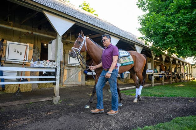 Horse Racing 2026: Belmont Stakes Preparations JUN 3 June 3, 2026, USA: Renegade prepares to workout at Saratoga Racecourse in Saratoga Springs, New York on June 3, 2026. Carlos J. Calo Eclipse Sportswire CSM(Credit Image: Â Carlos J. Calo Cal Media) USA EDITORIAL USE ONLY Copyright: xx ZUMA-20260603_faf_cs17_010.jpg CarlosxJ.xCalox csmphotothree492910