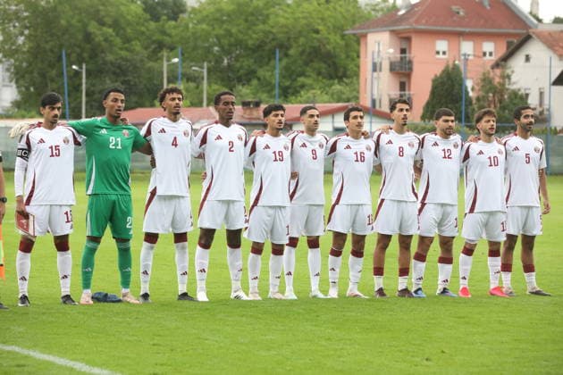Fußball, U21, Testspiel, Kroatien - Katar Croatia, Zagreb, 030626. Rudes Stadium. Friendly match of the U21, U 21 national teams: Croatia - Qatar. In the photo: Qatar players. Photo: Ranko Suvar CROPIX Zagreb Croatia Copyright: xxRankoxSuvarx hrvatska_katar7-030626