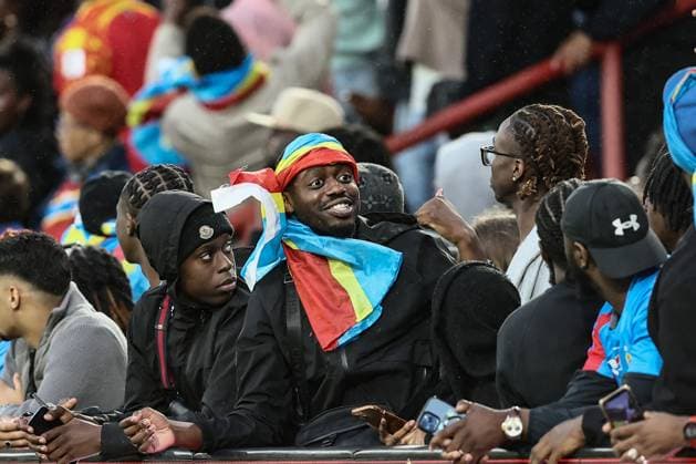 Fußball, Testspiel, DR Kongo - Dänemark #2 Congolese supporters pictured during a friendly soccer game between the national teams of DR Congo and Denmark, Wednesday 03 June 2026 in Liege, in preparation of the upcoming the 2026 World Cup. BRUNOxFAHY  x175855097x