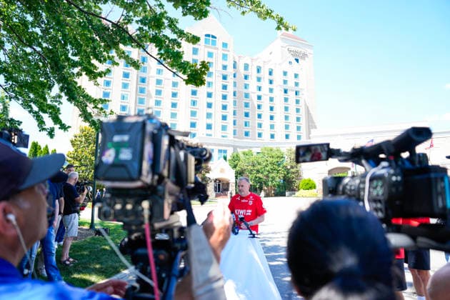 World Cup 2026 Greensboro , USA 20260603 Norway s sports project manager for the 2026 World Cup, Truls Daehli, meets the press outside the players hotel Grandover Resort in Greensboro Photo Fredrik Varfjell NTB Greensboro United States EDITORIAL USE ONLY RESTRICTED USE FOR BETTING COMPANIES  Copyright: xFredrikxVarfjellx xNTBx