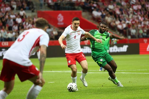 Fußball, Testspiel, Polen - Nigeria #3 WARSZAWA 03.06.2026 MIEDZYNARODOWY MECZ TOWARZYSKI: POLSKA - NIGERIA --- International Friendly, Länderspiel, Nationalmannschaft FOOTBALL MATCH IN WARSAW: POLAND - NIGERIA BARTOSZ SLISZ TEREM MOFFI FOT. PIOTR KUCZA FOTOPYK NEWSPIX.PL --- newspix.pl 