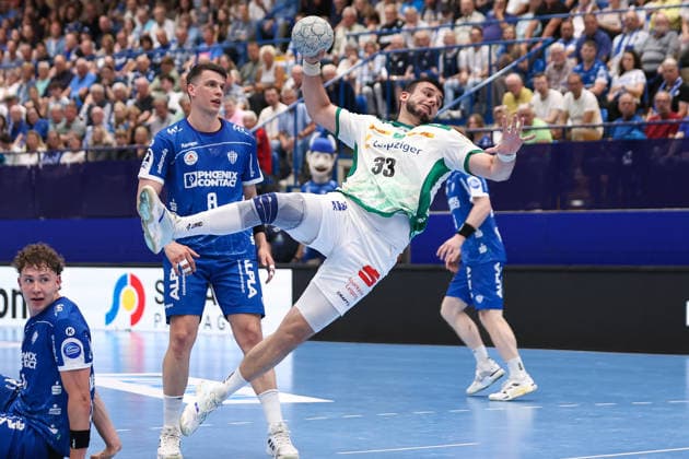 2026 06 03, xkwix, Handball, HBL, TBV Lemgo Lippe SC DHfK Leipzig, PHOENIX CONTACT arena, 33 Matchday, Season 2025 2026 Luka Rogan SC DHfK Leipzig 33 at goal throw Photo xKamilxWilkowskixPressefotoKochx North Rhine-Westphalia Germany