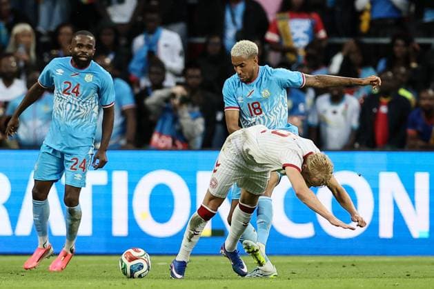 Fußball, Testspiel, DR Kongo - Dänemark #3 Congolese Charles Pickel pictured in action during a friendly soccer game between the national teams of DR Congo and Denmark, Wednesday 03 June 2026 in Liege, in preparation of the upcoming the 2026 World Cup. BRUNOxFAHY  x175856083x