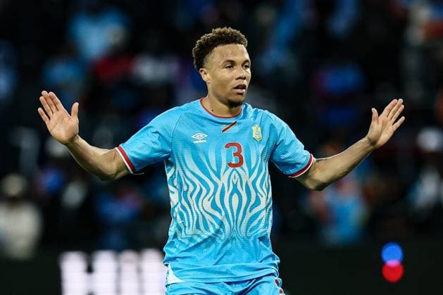 Fußball, Testspiel, DR Kongo - Dänemark #3 Congolese Steve Kapuadi pictured during a friendly soccer game between the national teams of DR Congo and Denmark, Wednesday 03 June 2026 in Liege, in preparation of the upcoming the 2026 World Cup. BRUNOxFAHY  x175856173x